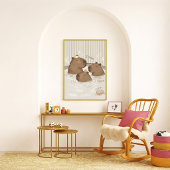 Capybara badtijd knuffeldier muurkunst poster