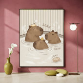 Capybara badtijd knuffeldier muurkunst poster