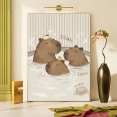Capybara badtijd knuffeldier muurkunst poster