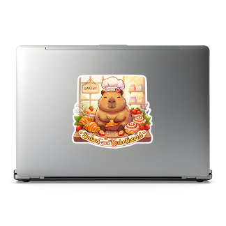 Capybara Bakkerij Stickers – Schattige Kawaii Capy