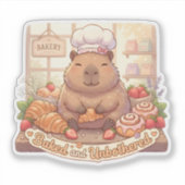Capybara Bakkerij Stickers – Schattige Kawaii Capy (Voorkant)