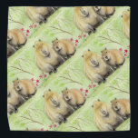 Capybara Bandana<br><div class="desc">Een kleine waterverf schilderij van een Capybara moeder met haar baby.</div>