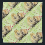 Capybara Bandana<br><div class="desc">Een kleine waterverf schilderij van een Capybara moeder met haar baby.</div>