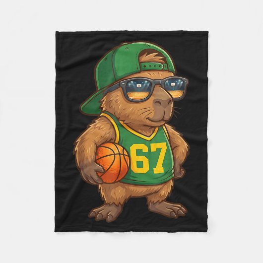 Capybara Basketbal 67 Gen Alpha Slang Srts Mannen Fleece Deken (Voorkant)