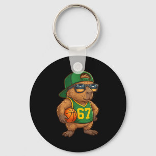 Capybara Basketbal 67 Gen Alpha Slang Srts Mannen Sleutelhanger