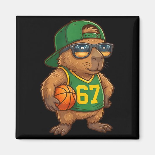 Capybara Basketball 67 Gen Alpha Slang Srts Men Bo Magneet (Voorkant)