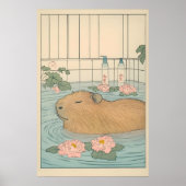Capybara Bath Print Japanese Ukiyo-e Animal Art (Voorkant)
