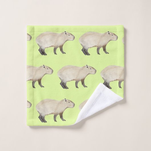 Capybara Bath Towel Set Bad Handdoek (Wasdoekje)