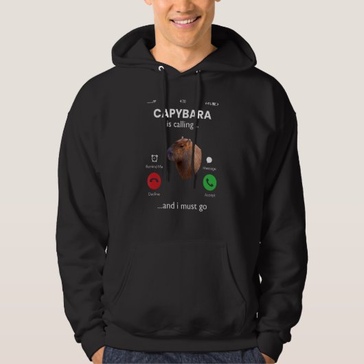 Capybara belt en ik moet naar Capybara Hoodie (Voorkant)