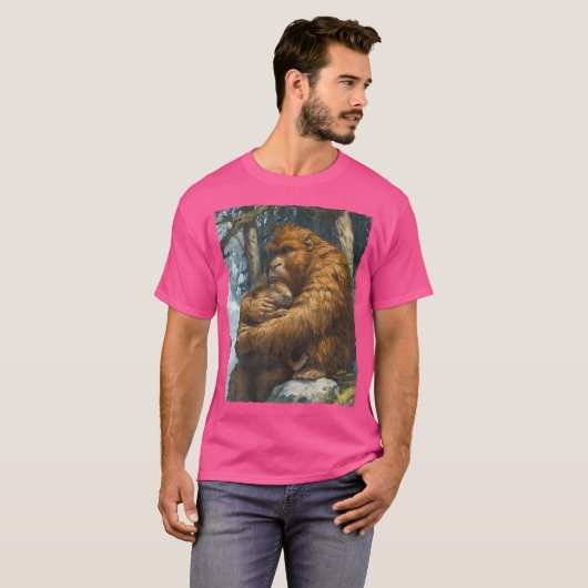 Capybara Bigfoot Sasquatch Holding Capybara Sleepi T-shirt (Voorkant volledig)