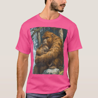 Capybara Bigfoot Sasquatch Holding Capybara Sleepi T-shirt