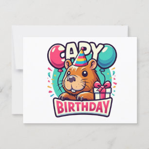 Capybara Birthday Bash - Eigenzinnig feestdier Briefkaart
