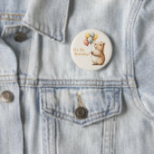 Capybara Birthday Button • Cute Woodland Party (In situ)