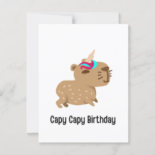 Capybara Birthday Card, Capy Capy Birthday Briefkaart