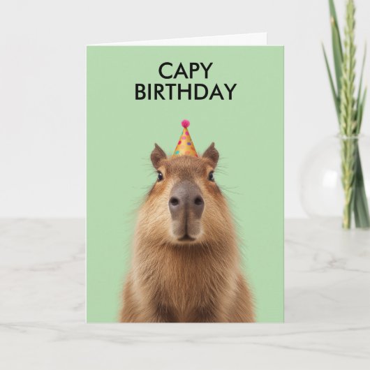 Capybara Birthday Celebration Kaart (Voorkant)