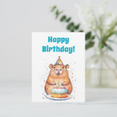 Capybara Birthday, Happy Birthday Flat Holiday Kaa Feestdagenkaart (Staand voorkant)