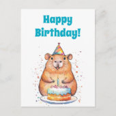 Capybara Birthday, Happy Birthday Flat Holiday Kaa Feestdagenkaart (Voorkant)