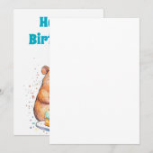 Capybara Birthday, Happy Birthday Flat Holiday Kaa Feestdagenkaart (Voorkant / Achterkant)