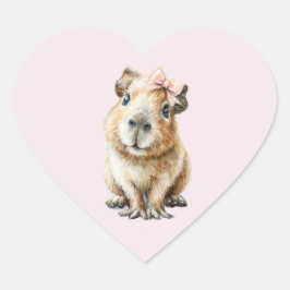Capybara Birthday Hart Sticker