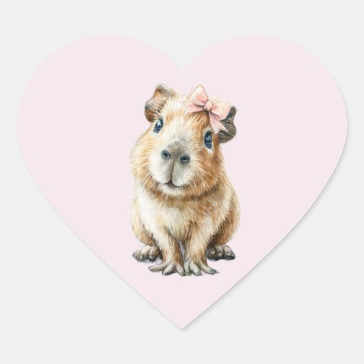 Capybara Birthday Hart Sticker (Voorkant)