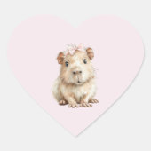 Capybara Birthday Hart Sticker (Voorkant)