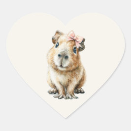 Capybara Birthday Hart Sticker