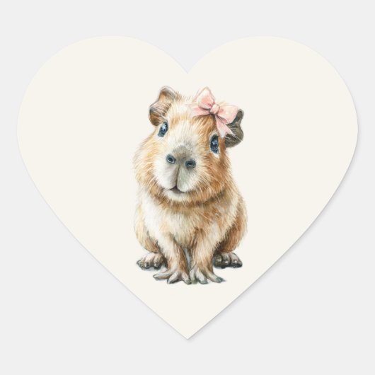 Capybara Birthday Hart Sticker (Voorkant)