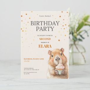 Capybara Birthday Invitation • 2nd Birthday Save The Date