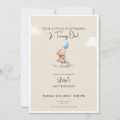 Capybara Birthday Invitation Cloud and Balloon Kaart (Voorkant)