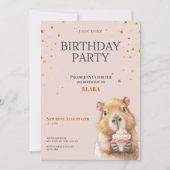 Capybara Birthday Invitation • Cute First Birthday Save The Date (Voorkant)