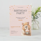 Capybara Birthday Invitation • Cute First Birthday Save The Date (Staand voorkant)