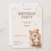 Capybara Birthday Invitation • Cute First Birthday Save The Date (Voorkant)