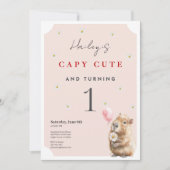 Capybara Birthday Invitation • First Birthday Part Kaart (Voorkant)