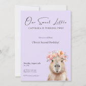 Capybara Birthday Invitation • Little One (Voorkant)