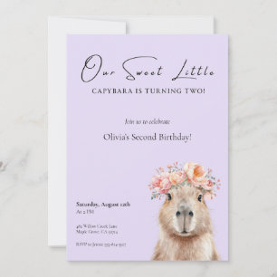 Capybara Birthday Invitation • Little One