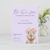 Capybara Birthday Invitation • Little One (Staand voorkant)