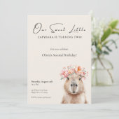 Capybara Birthday Invitation • Little One (Staand voorkant)