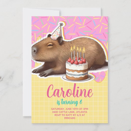 Capybara Birthday Kaart (Voorkant)