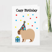 Capybara Birthday Kaart Folded Wenskaart (Voorkant)
