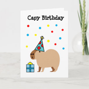 Capybara Birthday Kaart Folded Wenskaart