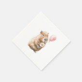Capybara Birthday Napkin • Cute Animal Party Servet (Hoek)