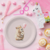 Capybara Birthday Plate • Cute Animal Party Supply Papieren Bordje (Feest)