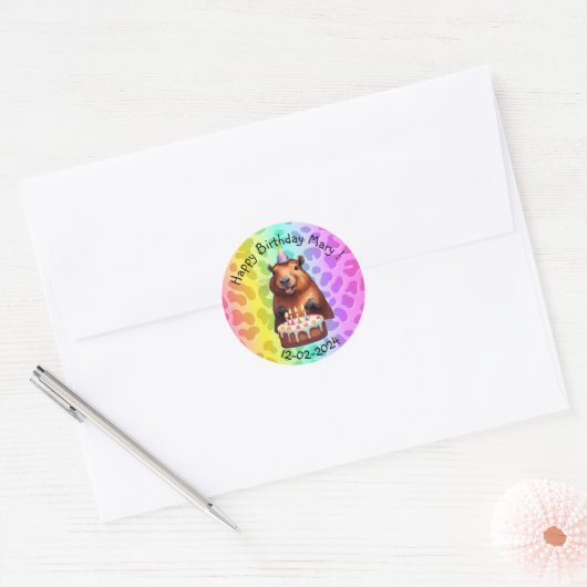 CAPYBARA  BIRTHDAY STICKERS (Envelop)