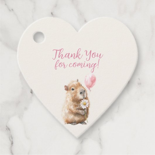Capybara Birthday Thank You Bedankjes Labels (Voorkant)