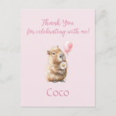 Capybara Birthday Thank You Briefkaart (Voorkant)