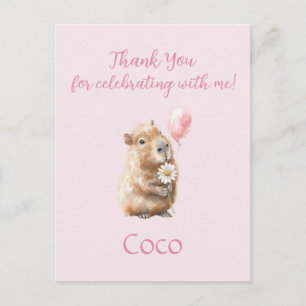 Capybara Birthday Thank You Briefkaart
