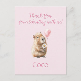 Capybara Birthday Thank You Briefkaart