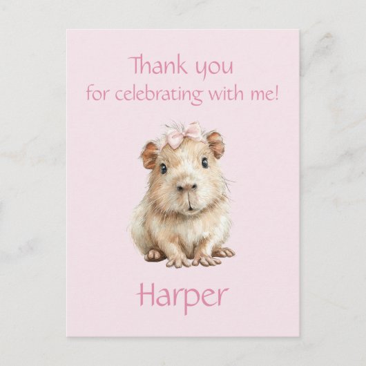 Capybara Birthday Thank You Briefkaart (Voorkant)