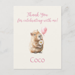 Capybara Birthday Thank You Briefkaart