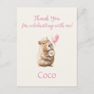 Capybara Birthday Thank You Briefkaart